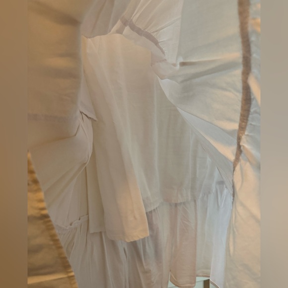 White Eyelet Tiered Lined Midi Dress, L - Picture 2 of 8